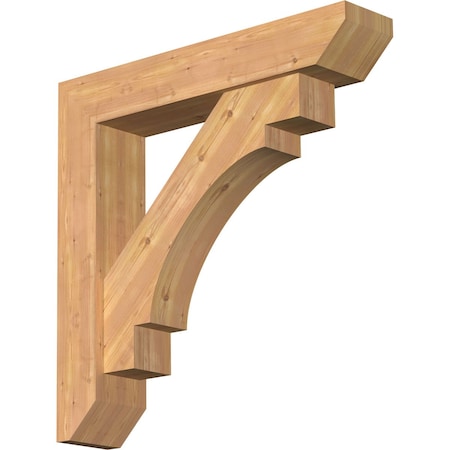 Ekena Millwork Merced Slat Smooth Bracket w/ Offset Brace, Western Red Cedar, 7 1/2"W x 38"D x 38"H BKT0806X38X38MRC06SWR